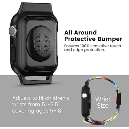 KidTime Braided Band With Case for Kids fits Apple Watch - Watch Band for Kids