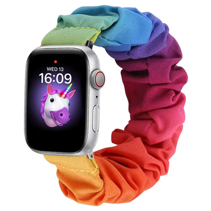 KidTime Scrunchie Band for Kids fits Apple Watch - 38/40/41mm / Rainbow - Watch Band for Kids