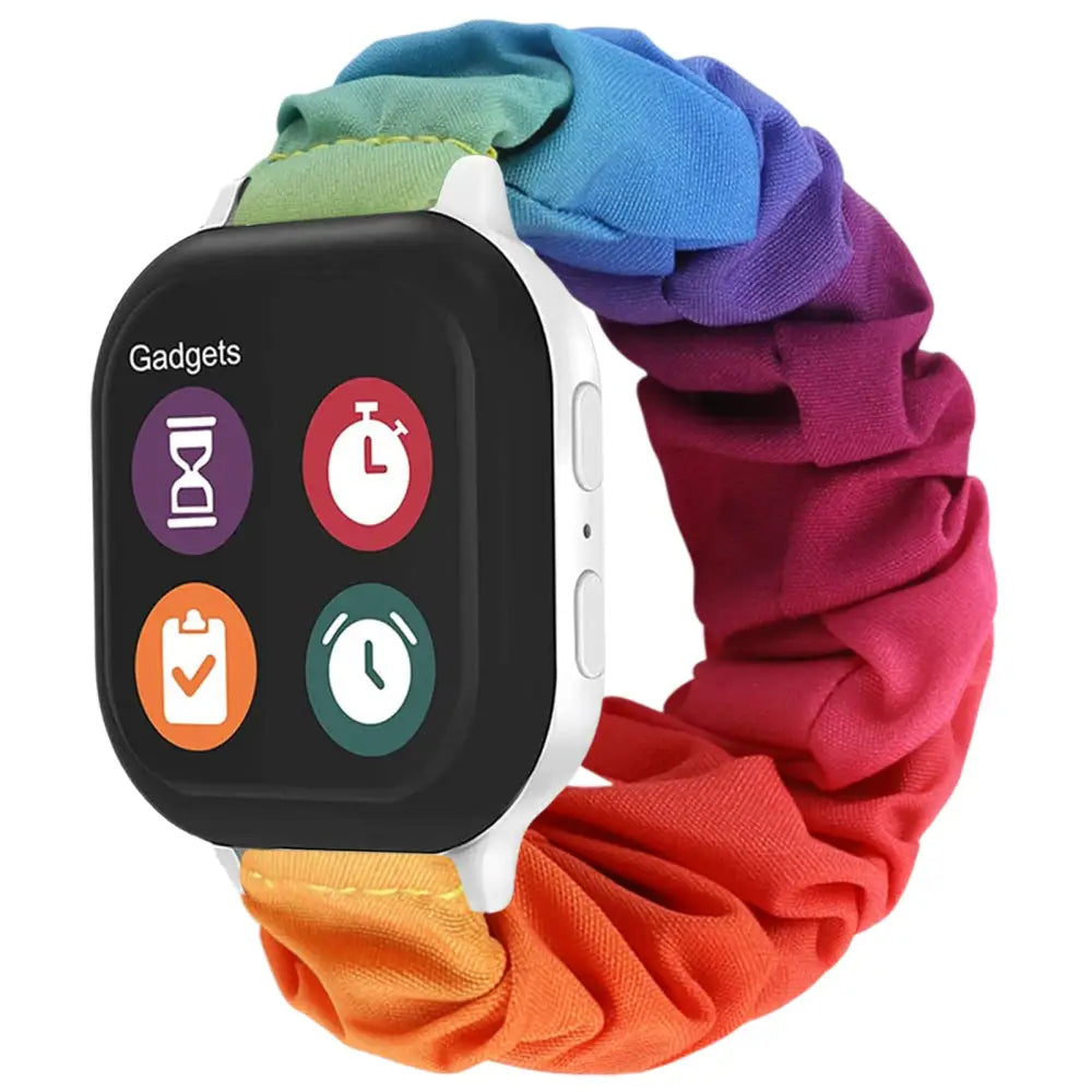 KidTime Scrunchie Band for Verizon Gizmo Watch - Rainbow - Watch Band for Kids