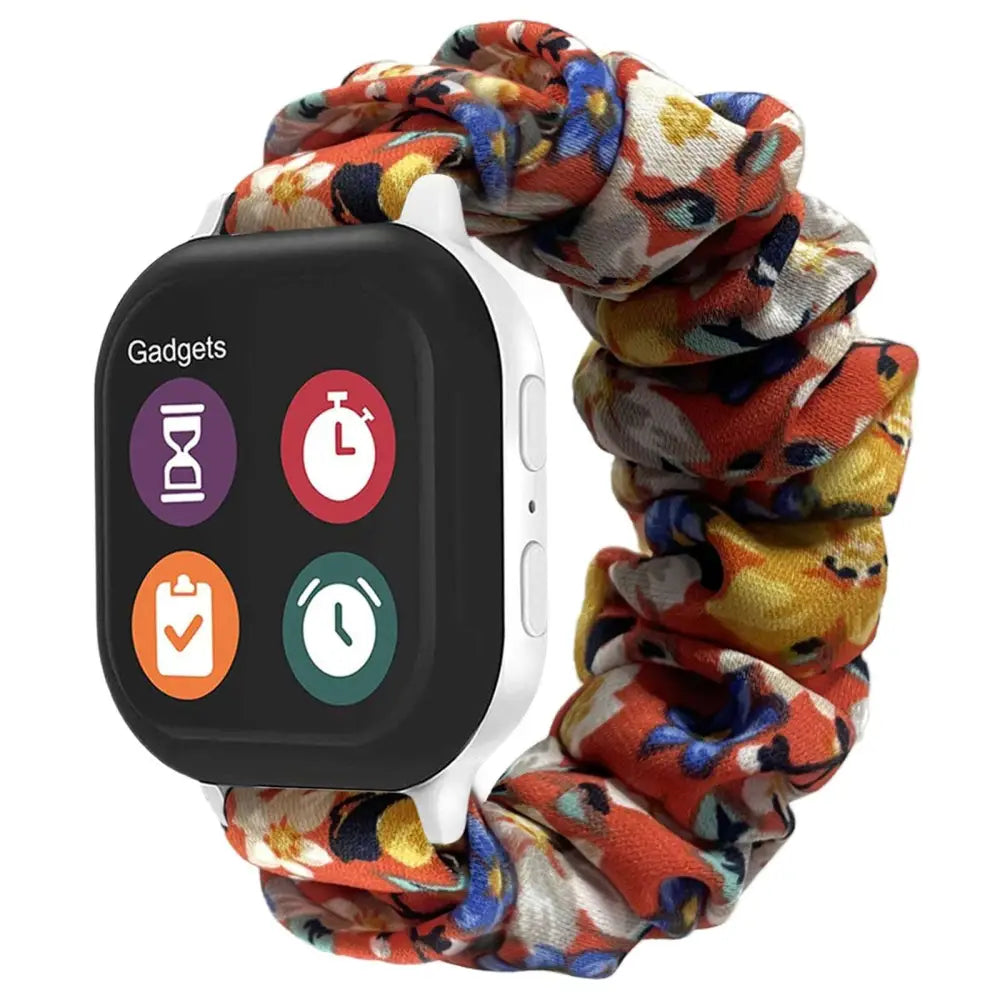 KidTime Scrunchie Band for Verizon Gizmo Watch - Red Floral - Watch Band for Kids