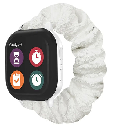 KidTime Scrunchie Band for Verizon Gizmo Watch - White Rose - Watch Band for Kids