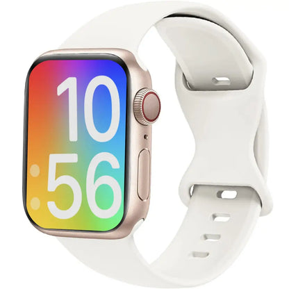 KidTime Soft Silicone Band for Kids fits Apple Watch - 42/44/45mm / Apricot White - Watch Band for Kids